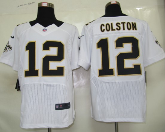 New Orleans Saints Nike Elite Jersey 12 Colston White Authentic